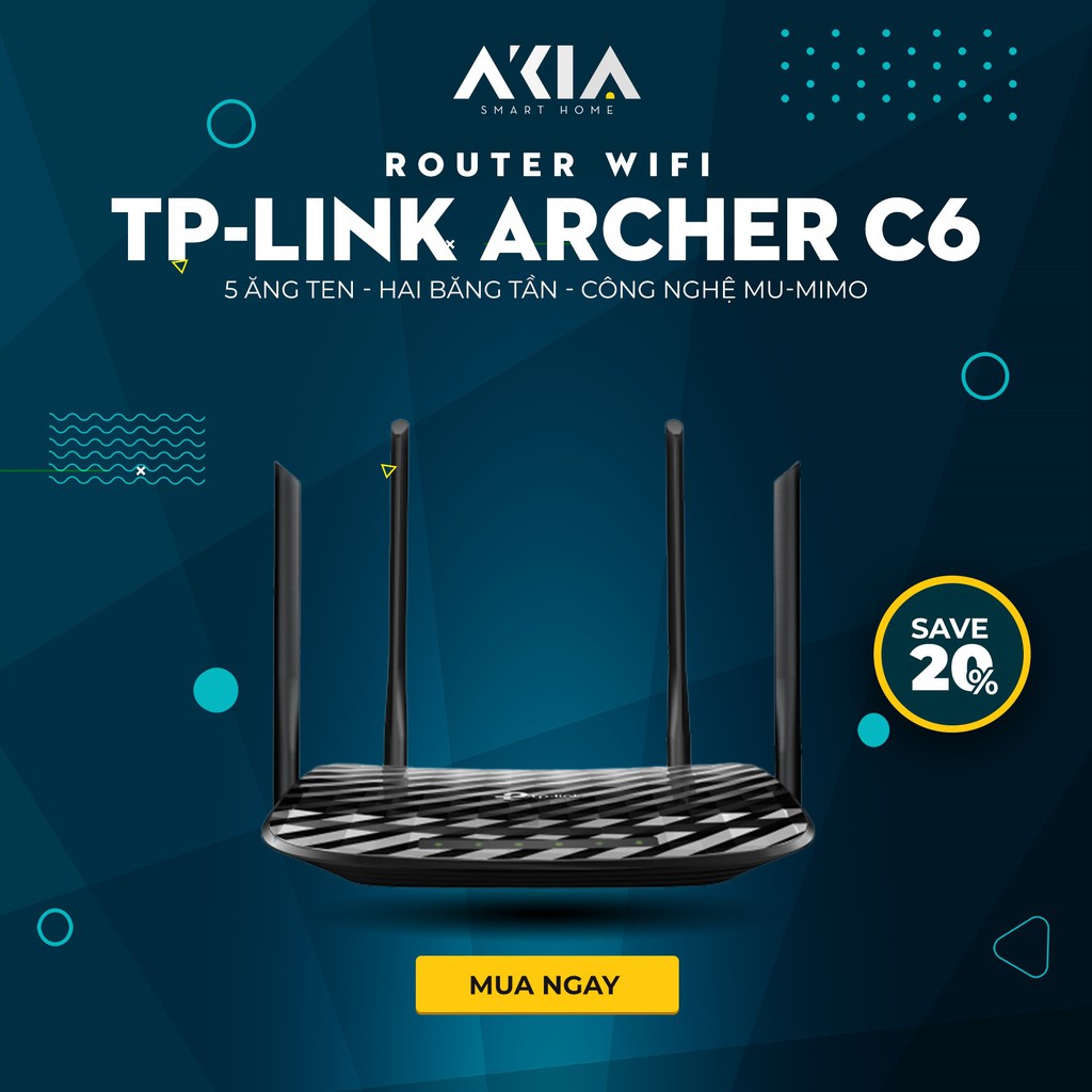 TP-Link Bộ phát Wifi Archer C6 Gigabit MU-MIMO AC1200