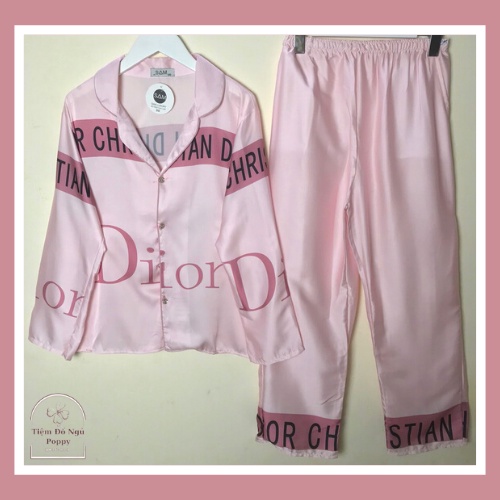 Bộ mặc nhà nữ Pijama lụa Latin cao cấp quần dài Poppy-Dor Mickey. | BigBuy360 - bigbuy360.vn