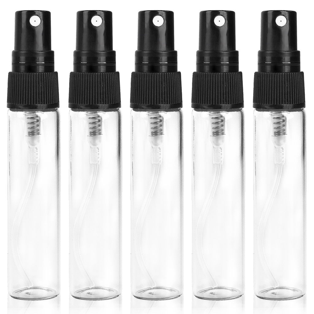[Hàng mới về] Set 5 chai xịt thủy tinh trong suốt 2/3/5/10ml đựng nước hoa mỹ phẩm đa dụng