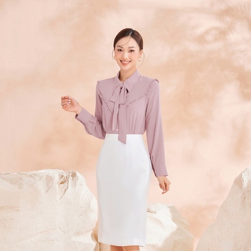 Áo Sơ Mi Nữ Vai Bèo Cổ Nơ Dáng Công Sở Thời Trang By LEMIA Design - 21A089