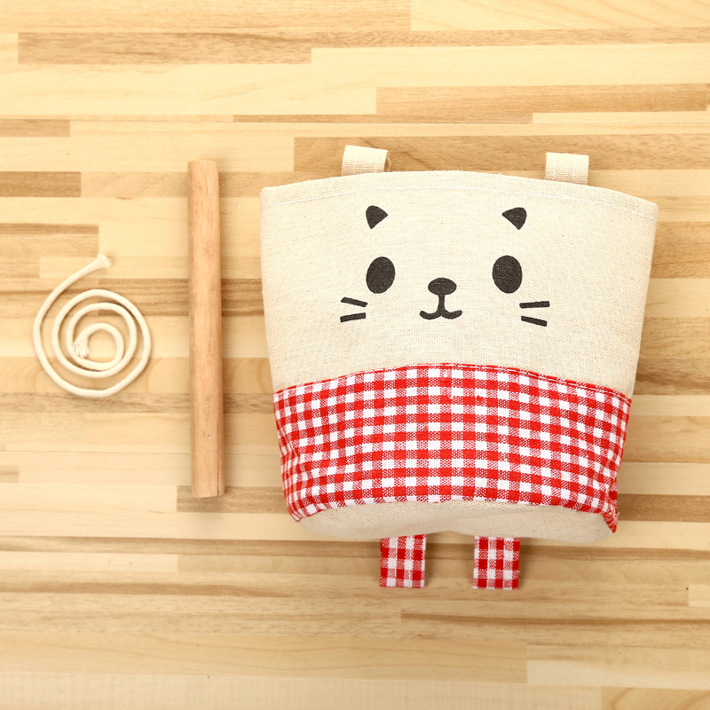 Giỏ vải để đồ treo tường hình mèo (1c)