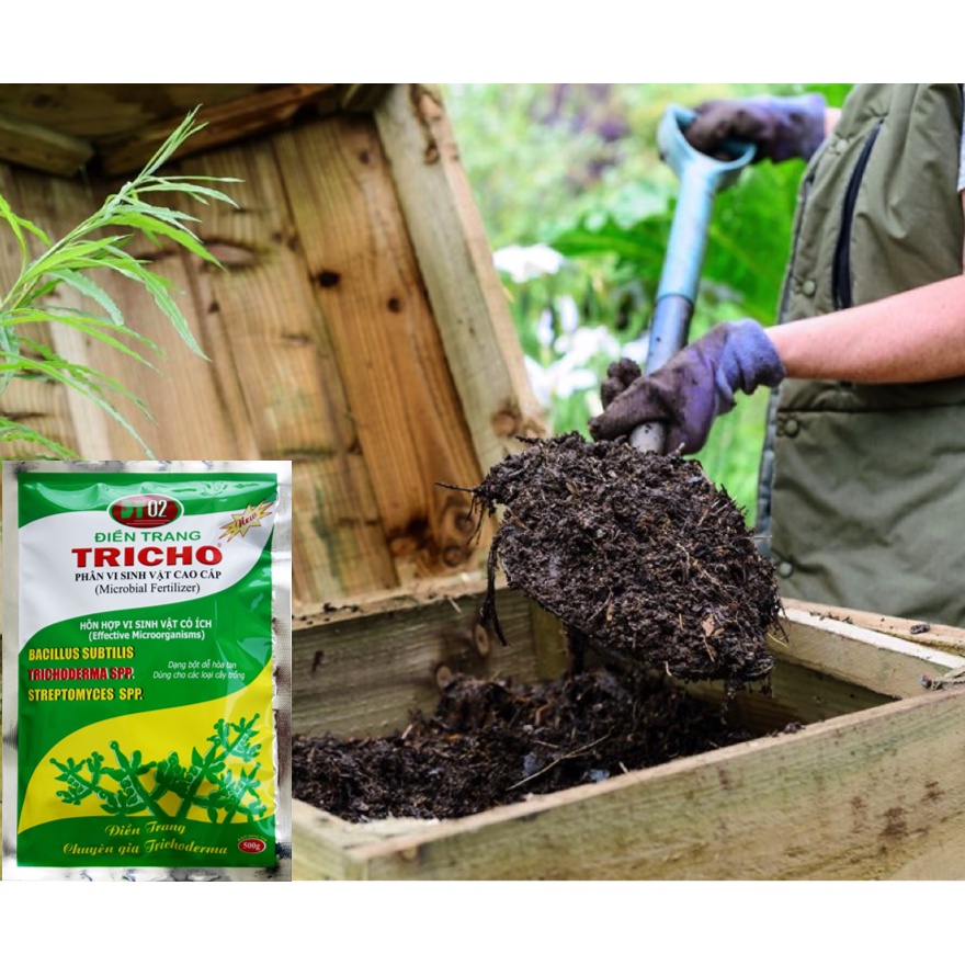 GÓI 500 GRAM - PHÂN VI SINH CAO CẤP SIÊU ĐẬM ĐẶC TRICHO ĐIỀN TRANG - Nấm đối kháng TRICHODERMA -Phòng ngừa nấm bệnh