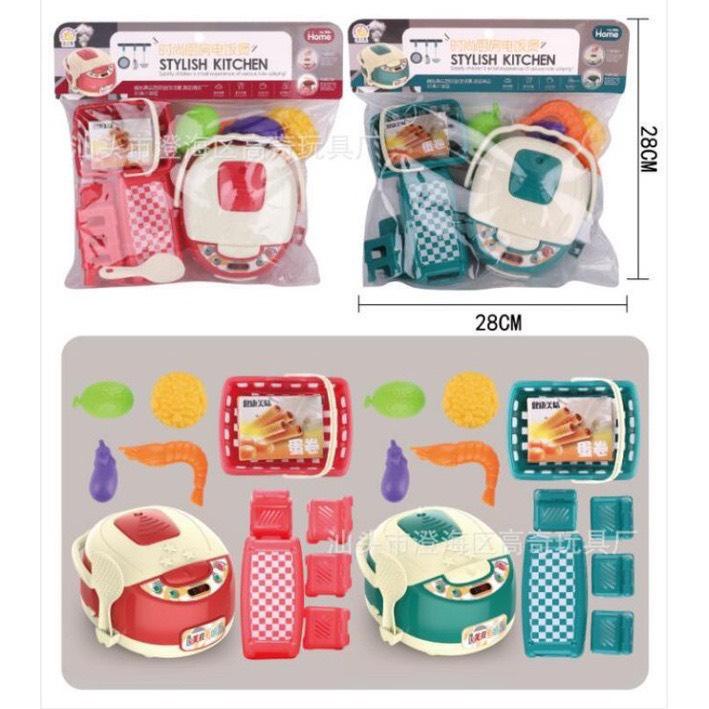 Bộ đồ chơi nấu ăn nồi cơm điện nhiều chi tiết siêu hot cho bé, giao màu ngẫu nhiên, không có cục cơm