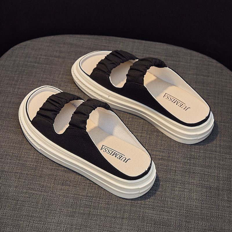 Dép Sandal Vải Canvas Đế Bằng Thời Trang Mùa Hè 2022 Cho Nữ