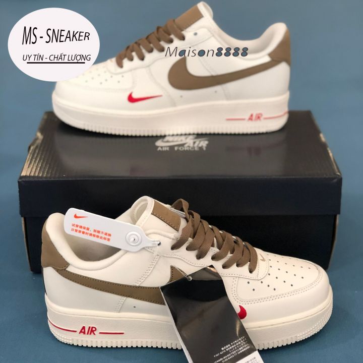 giày af1 vệt nâu [MS-SNEAKER], giày thể thao air foce tích nâu hàng cao cấp full size nam nữ.