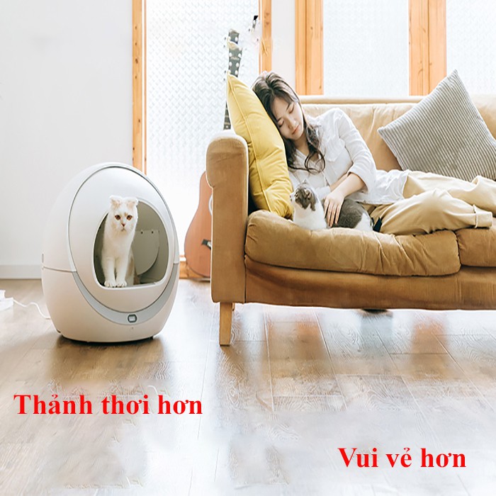 Nhà vệ sinh cho mèo thông minh tự dọn và khử mùi , lồng vệ sinh cho pet , thú cưng