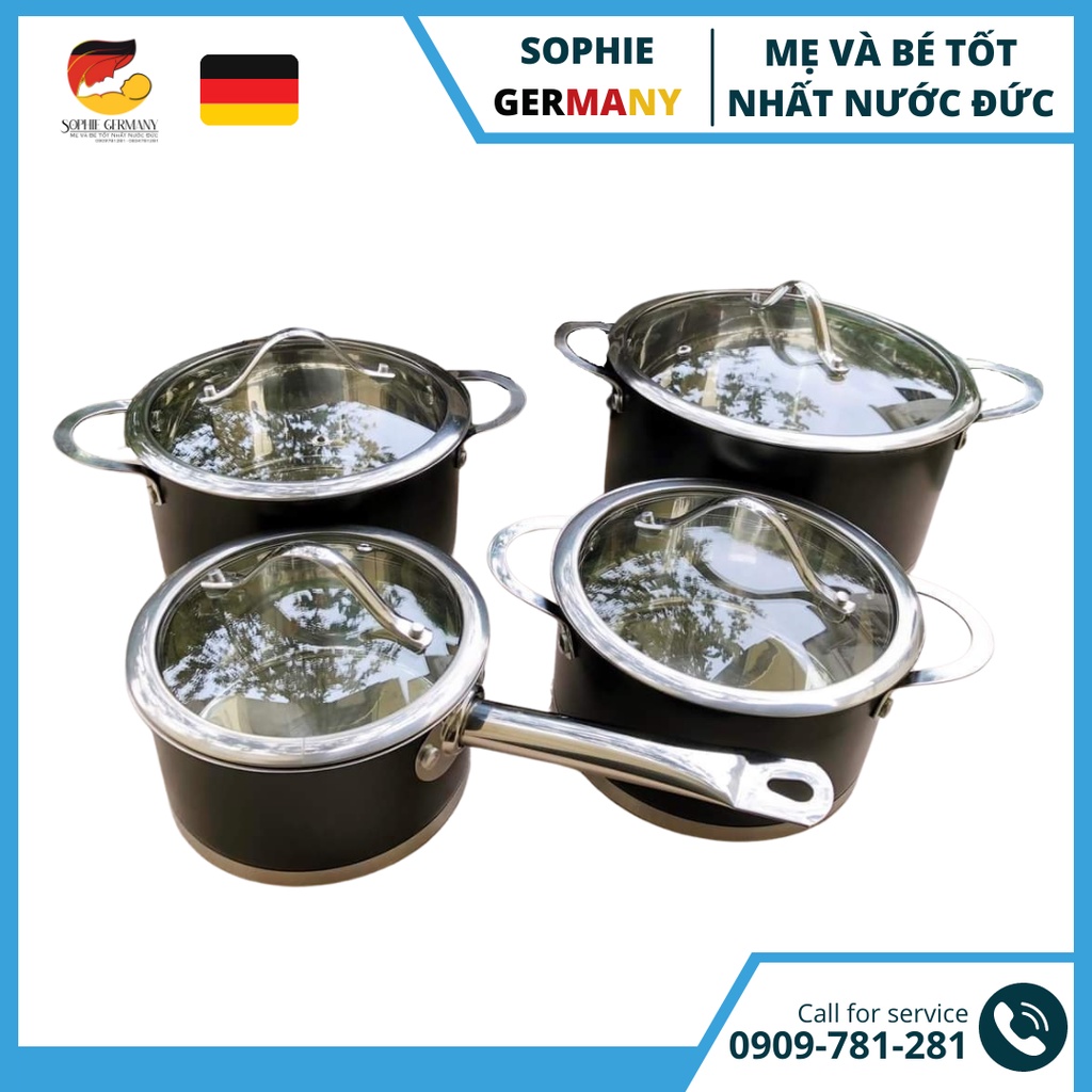 Bộ nồi 4 món Michelino since 1951 tiện dụng chất liệu inox cao cấp an toàn cho sức khỏe