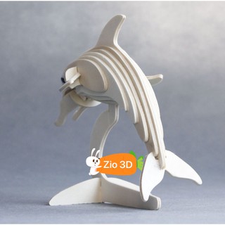 Mô hình lắp ráp gỗ 3D Cá heo
