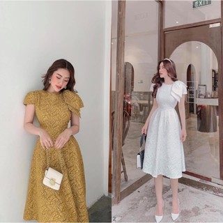 Đầm xốp nơ vai 10118