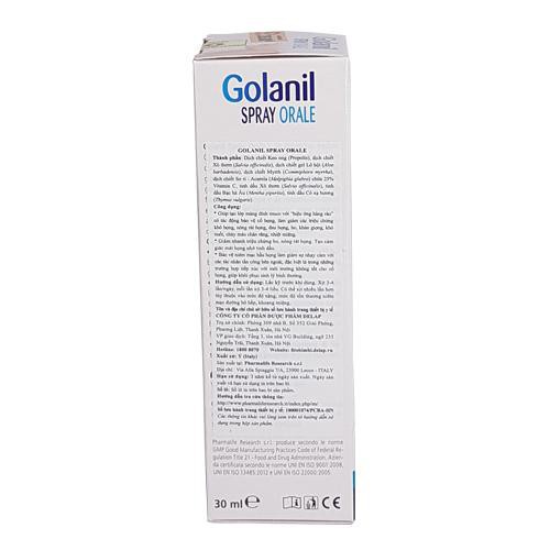 [GIÁ GỐC] Xịt họng Golanil Spray Orale Fitobimbi– Giúp hỗ trợ giảm ho, đau rát họng - Lọ 30ml