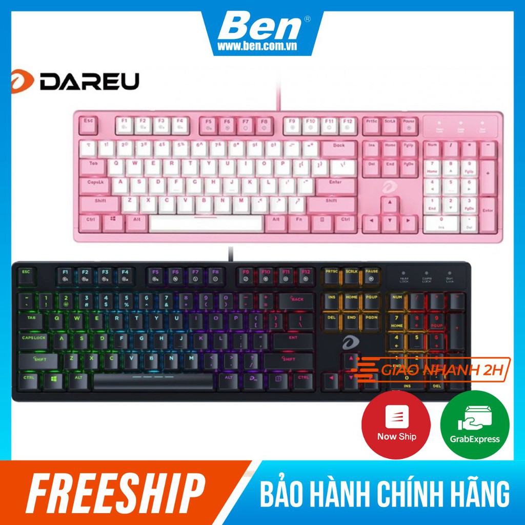 Bàn phím cơ Dareu EK1280s Multi LED Pink White, Black