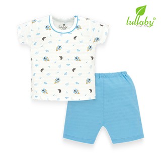 LULLABY Bộ quần áo bé trai/bé gái ngắn tay viền cổ NH34B10B