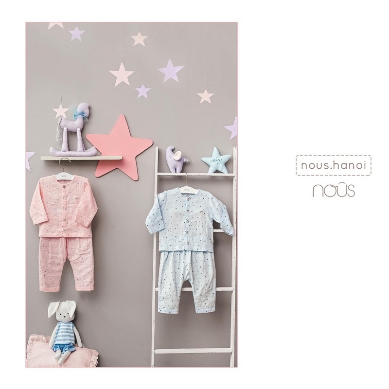 Bộ dài tay cài thẳng dài xô cho bé trai/bé gái