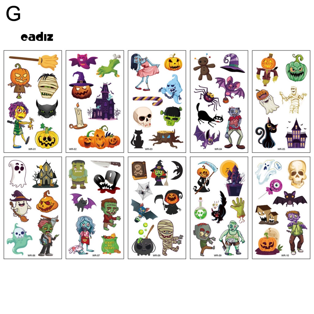 Hình Xăm Dán Tạm Thời Chống Thấm Mồ Hôi Phong Cách Halloween