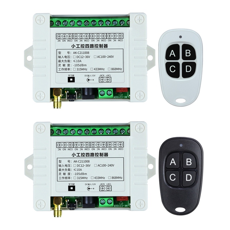 Điều Khiển Từ Xa Không Dây 4 Nút Bấm Tần Số 315 / 433MHZ Thông Dụng Cho Nhà Để Xe Hơi