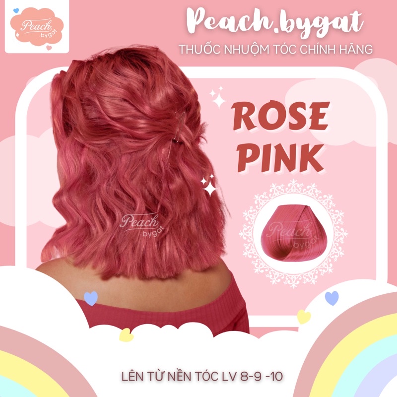 Thuốc nhuộm tóc ROSE PINK cần tẩy tóc của peach.bygat