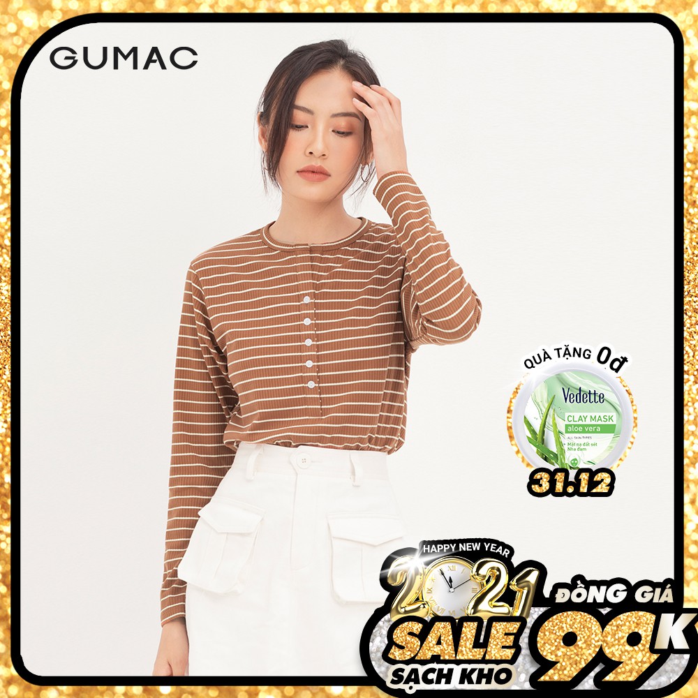 Áo xẻ trụ tay dài GUMAC ATA12154