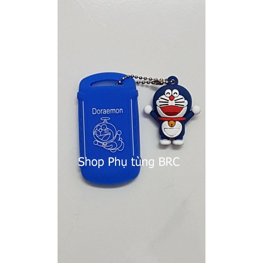 { Hai sọc} Bao da 2 sọc SMARTKEY 2 nấc công tắc DORAEMON ( bao da 2 sọc kèm dây móc hình Doraemon).