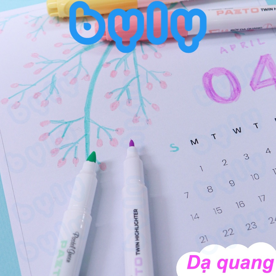 SET 5 màu bút dạ quang tông màu pastel nhẹ nhàng 2 đầu HL-016 𝑻𝒉𝒊𝒆̂𝒏 𝑳𝒐𝒏𝒈 - ByLy Store
