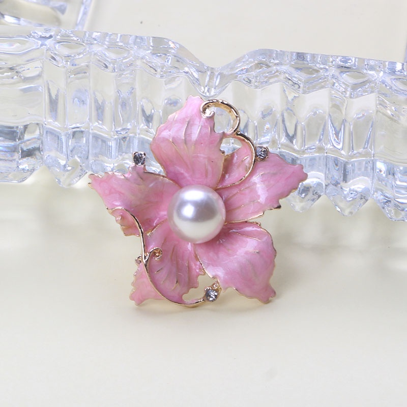 Trâm Cài Áo Hình Hoa Đào Bằng Tre Tráng Men Màu Hồng Tráng Men Sang Trọng Cá Tính