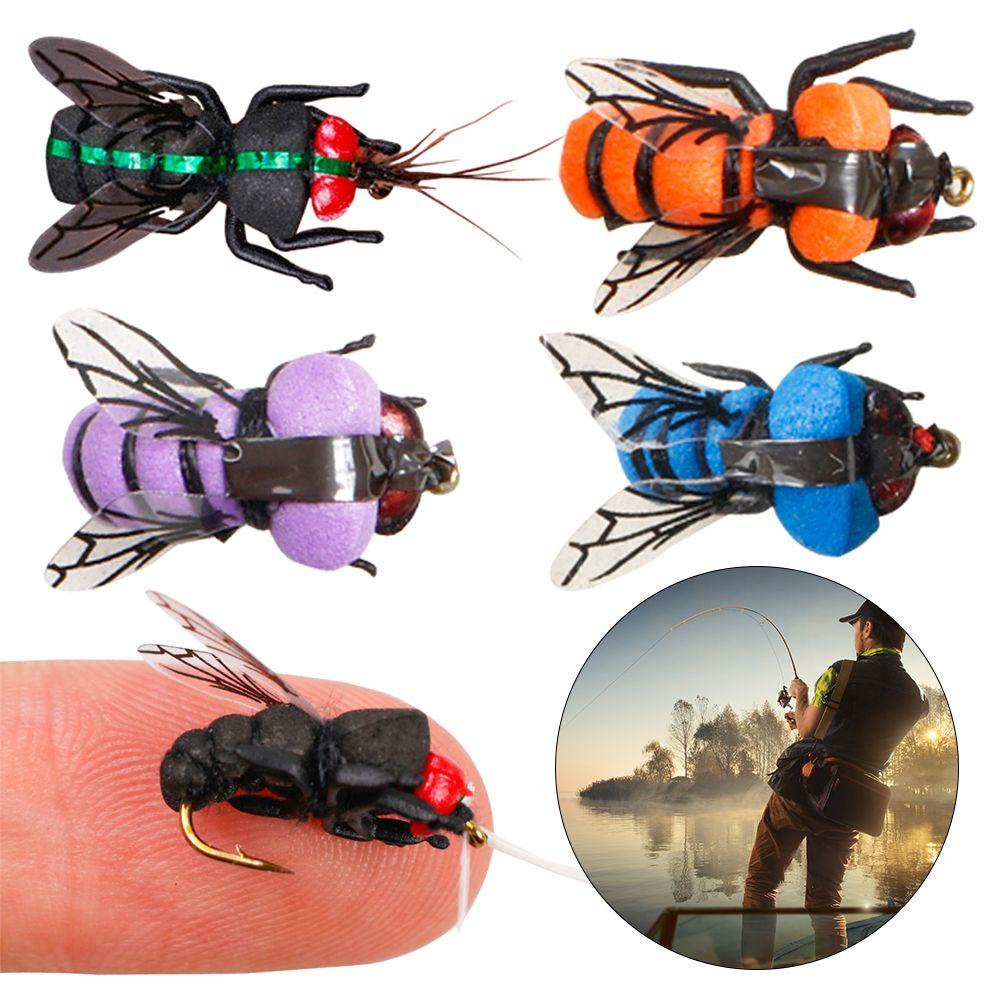 MUVAKO Set 2 Mồi Câu Cá Giả Hình Côn Trùng Thiết Kế Nhỏ Gọn Tiện Dụng