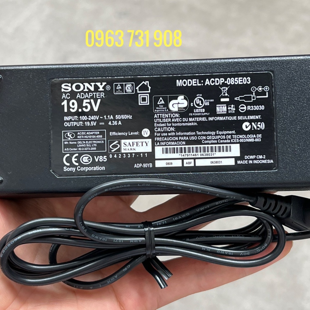 Dây nguồn tivi Sony 19.5V 4.36A chính hãng Sony
