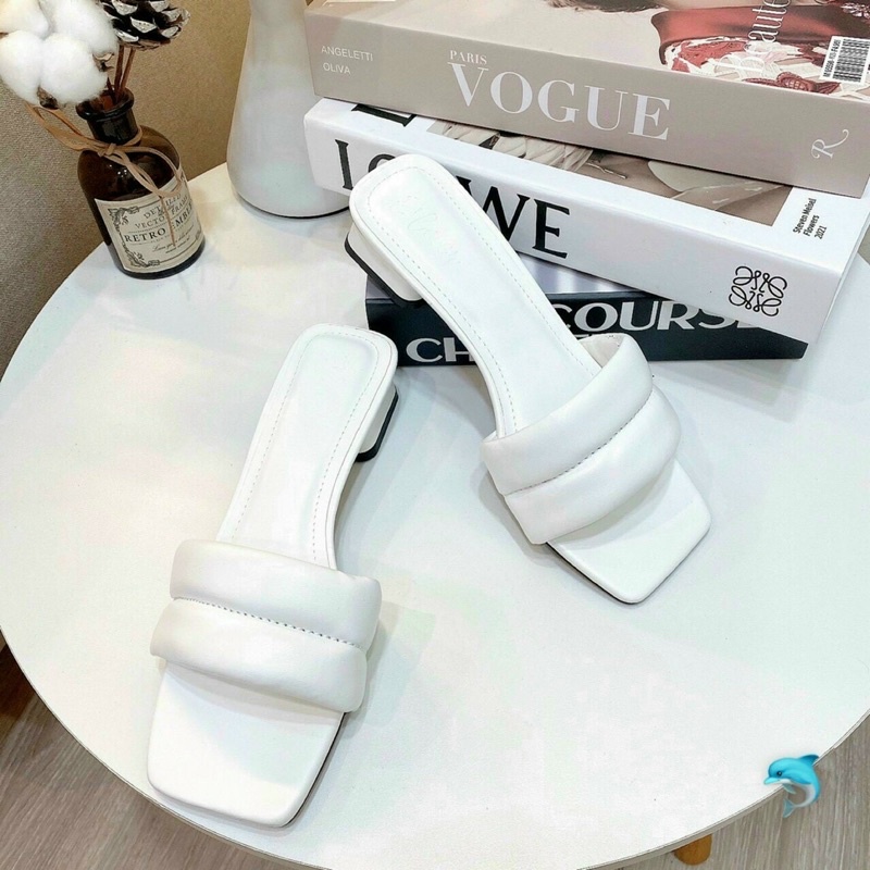 Dép cao gót nữ đế vuông 3 phân quai ngang sandal đi chơi thời trang đẹp rẻ