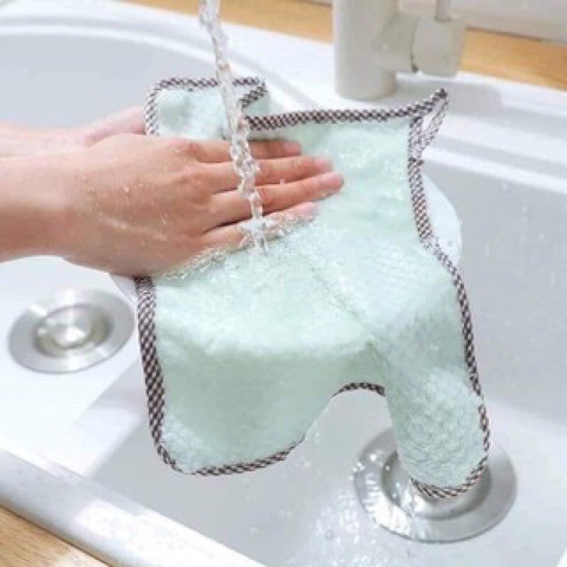 [Mã SRJULY1215 giảm 20K đơn 50K] Khăn lau tay bát chén đĩa đa năng vuông có dây treo nhiều màu | BigBuy360 - bigbuy360.vn