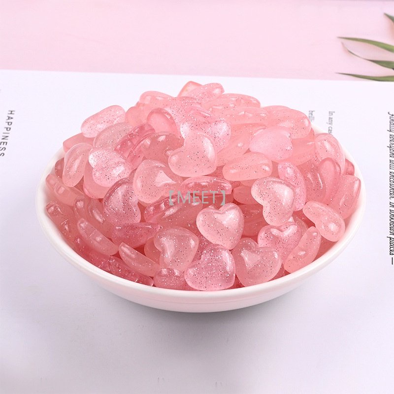 1 Trái Tim Nhỏ Bằng Nhựa Cứng Màu Sắc Ngẫu Nhiên Dùng Làm Trang Sức Thủ Công DIY