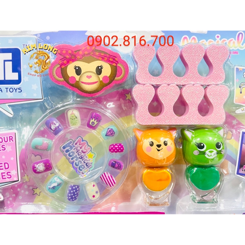 Vỉ đồ chơi trang điểm thật và sơn móng tay thật cho bé hình Elsa 1368-888 hình ngựa pony