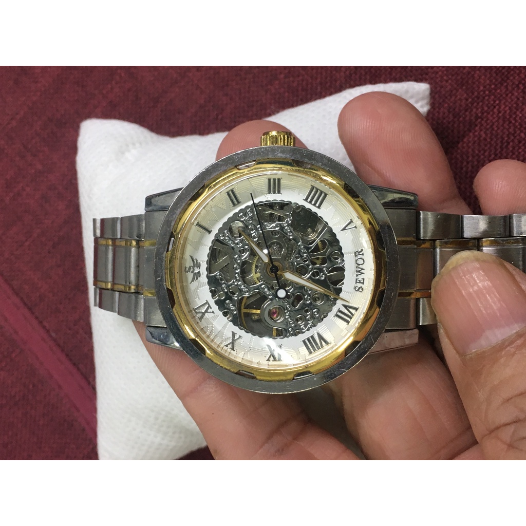 Đồng hồ cơ cót nam hiệu Sewor, mới