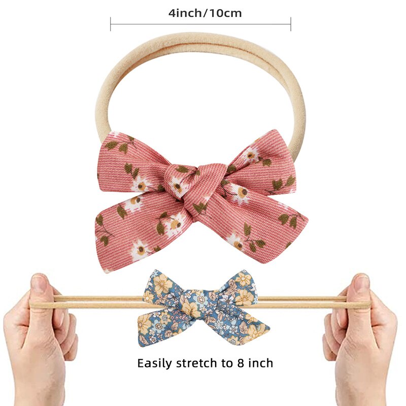 Set 5 Băng Đô Vải Lanh Mềm Mại Co Giãn Dành Cho Bé Gái Sơ Sinh