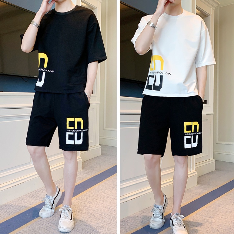 Combo 02 Bộ Quần Áo Nam Ngắn Tay Quần Short Đùi In Chữ ED Phong Cách Hàn Quốc Trẻ Trung Cá Tính RICHMAN 2QA NAM RM094