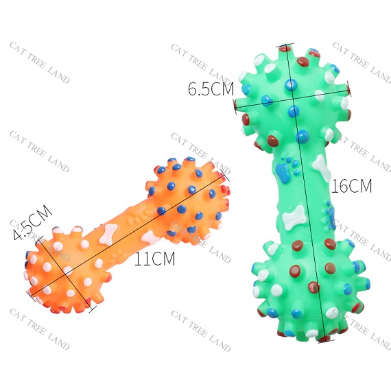 ĐỒ CHƠI CHÓ MÈO, BÓNG CAO SU MỀM, HÌNH QUẢ TẠ, PHÁT RA ÂM THANH - BANH GẶM NHẮM, GIẢM NGỨA RĂNG CHO THÚ CƯNG