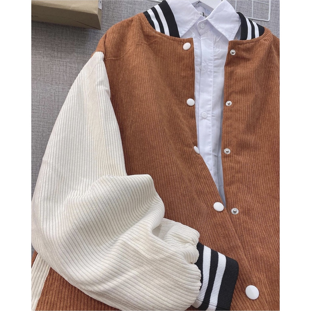 Áo Khoác Bomber Trơn Áo Khoác Chất Nhung Dày Dặn Form Rộng Unisex Nam Nữ Mặc Thoải Mái [Ảnh Thật]