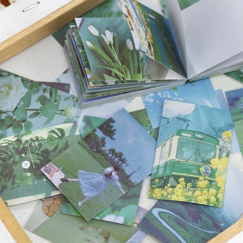 Cuốn 50 tờ stickers giấy trang trí không trùng mẫu dùng để trang trí sổ tay