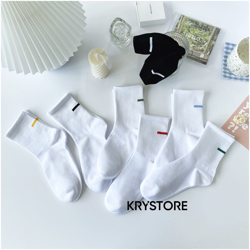 Tất vớ nam nữ cotton basic Krystore , vớ thể thao thanh màu chất đẹp TC31