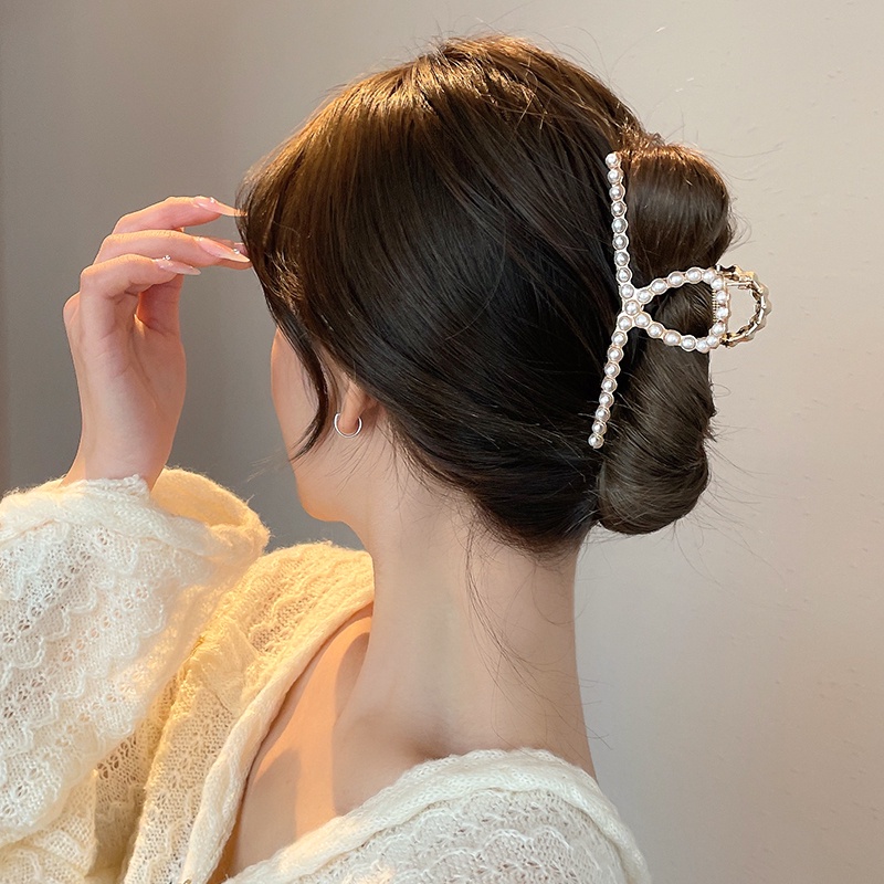 Kẹp Tóc Đính Đá Và Ngọc Trai Bằng Hợp Kim Thời Trang Hàn Quốc Sang Trọng Cho Nữ