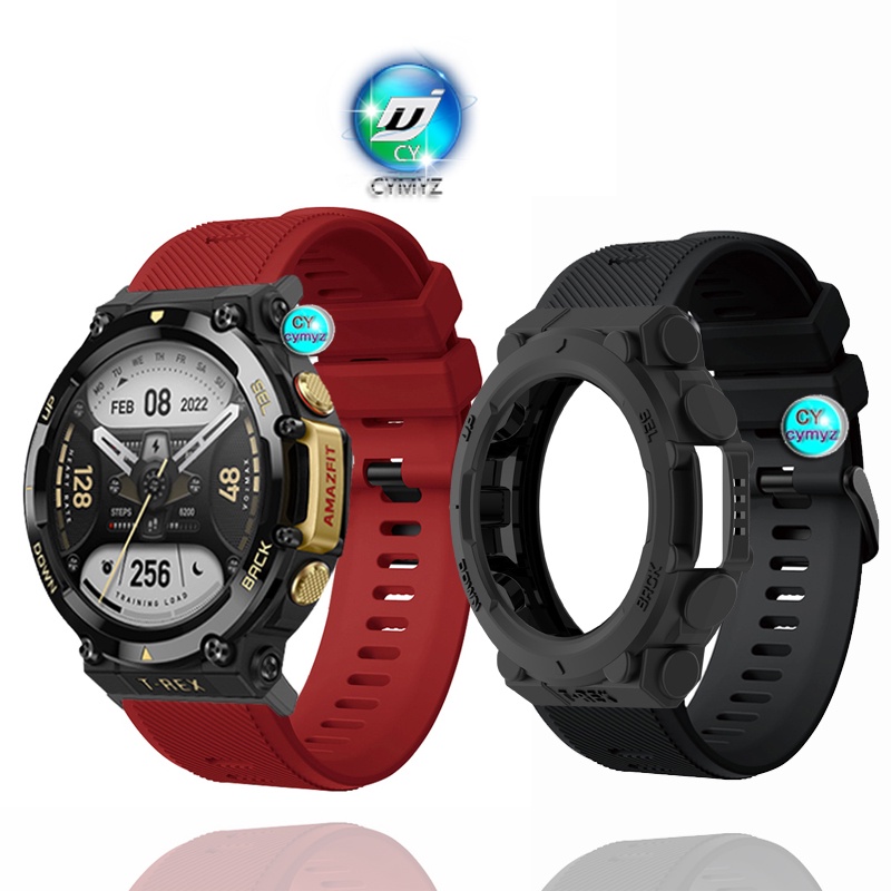Ôp Điện Thoại Silicon Dẻo Kèm Dây Đeo Kiểu Thể Thao Cho xiaomi amazfit t rex 2 t-rex 2 huami amazfit Trx 2 Ốp