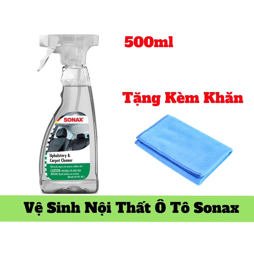 Dung Dịch Vệ Sinh Nội Thất Ô Tô Sonax Interior Cleaner 321200 500ml Kèm Khăn