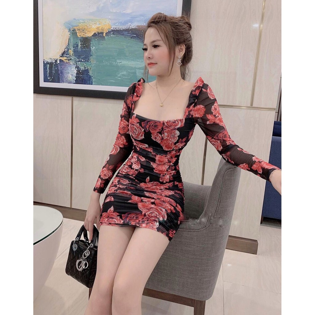 Đầm Body Hoạ Tiết Tay Dài Thiết Kế Ôm Sát Tôn Dáng 2020 | BigBuy360 - bigbuy360.vn