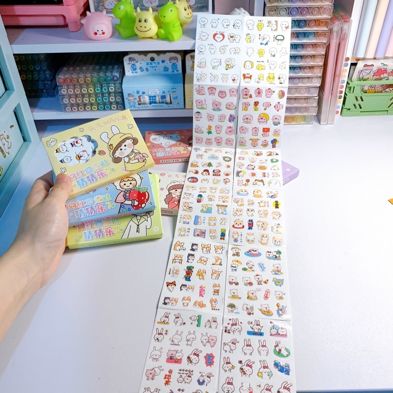 Hơn 200 sticker trên 12 tấm 1 hộp, siêu cute Tiệm Ốc Sột-ST063