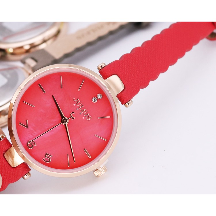 Đồng hồ nữ JA-1096 Julius Hàn Quốc dây da (chọn màu)