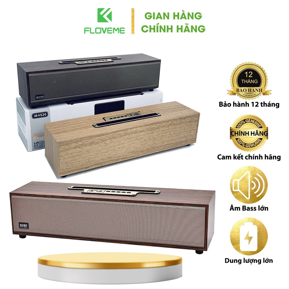 Loa Gỗ Bluetooth FLOVEME XM520 - Công suất 5W - Âm thanh tốt - Âm Bass lớn - Dung lượng Pin lớn - Tần số 100Hz - 20KHz