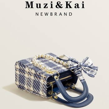 🌸Hàng Order🌸 Túi Xách Muzi&kai Chính Hãng Da Dệt Dây Đeo Quai Sách Chuỗi Hạt Đính Nơ Sang Chảnh Nữ Tính 🌸 Quảng Châu