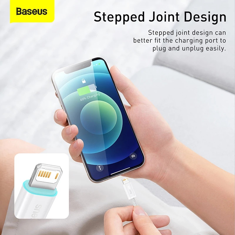 Dây cáp Baseus hỗ trợ sạc nhanh đầu cắm USB cho iPhone 13 Pro Max 12 mini pro max