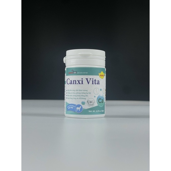 Canxi Vita chó mèo cho chó bầu phục hồi bị hạ bàn tai cụp giúp thú cưng chống loãng xương mềm xương hộp 85 viên