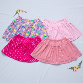 Chân váy bé gái có quần trong vải thun xuất dư 100% cotton (Size 1-10T)