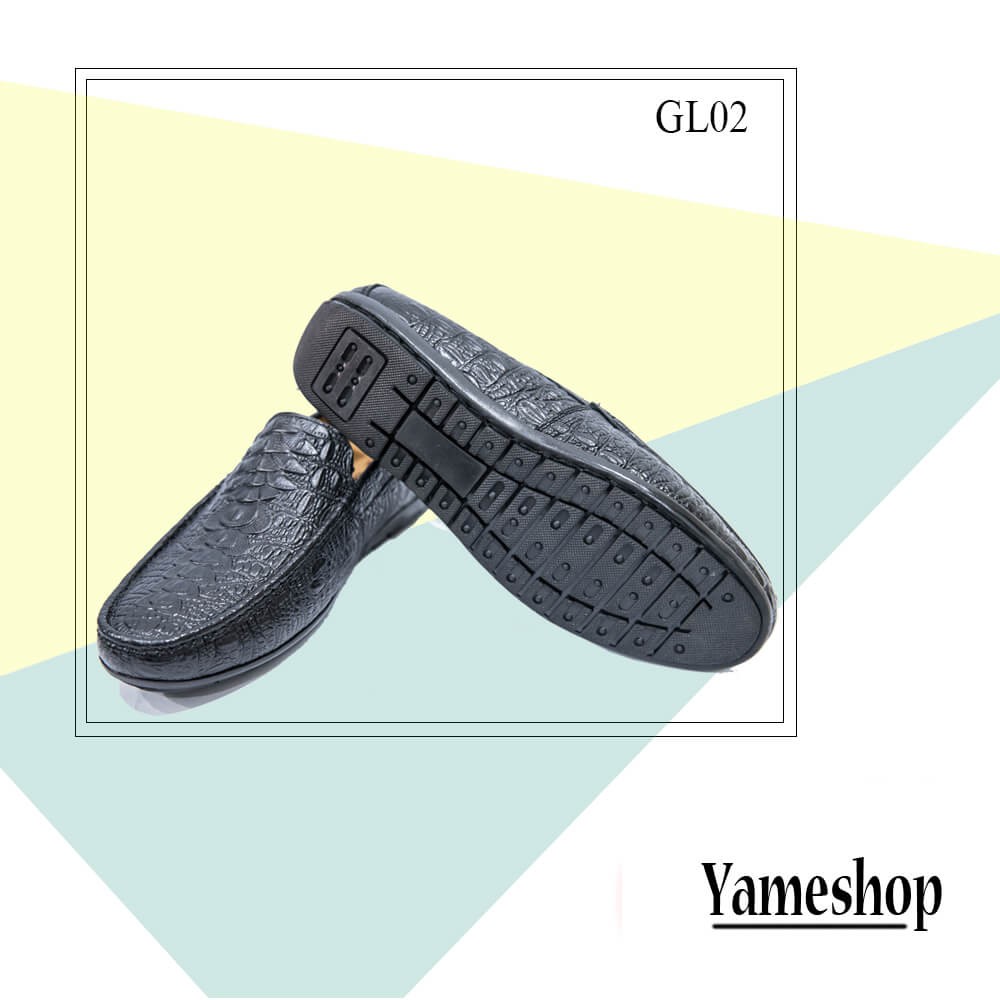 Giày da nam vân cá sấu GL01 - Giày lười bệt 2019 cao cấp (Tặng 1 đôi lót giày/sp)