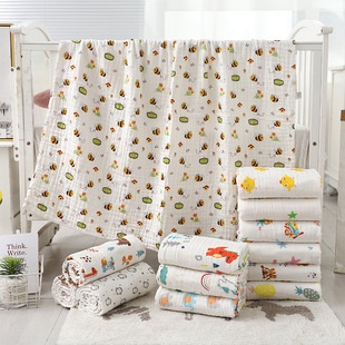 Khăn Choàng Cổ Bằng cotton Hai Lớp Họa Tiết Hoạt Hình Cho Bé